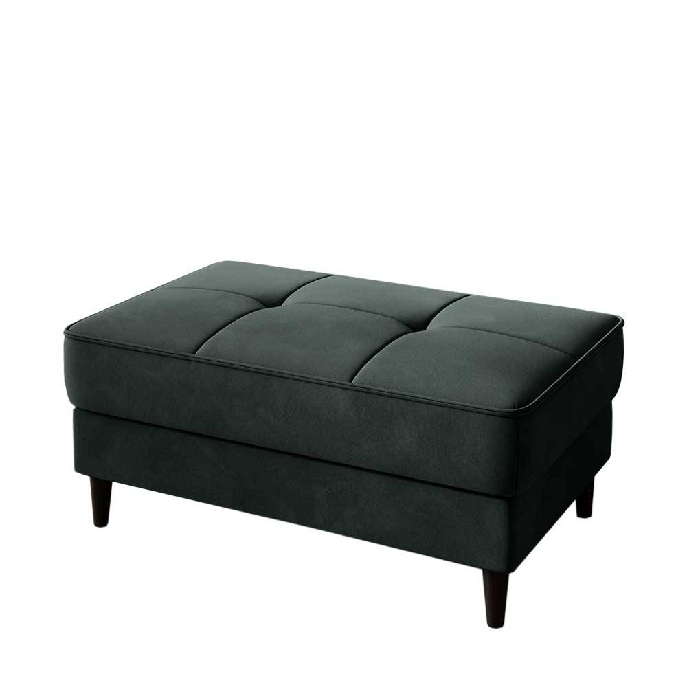 Hocker mit Truhe in Dunkelgrün Stoff - Idoro