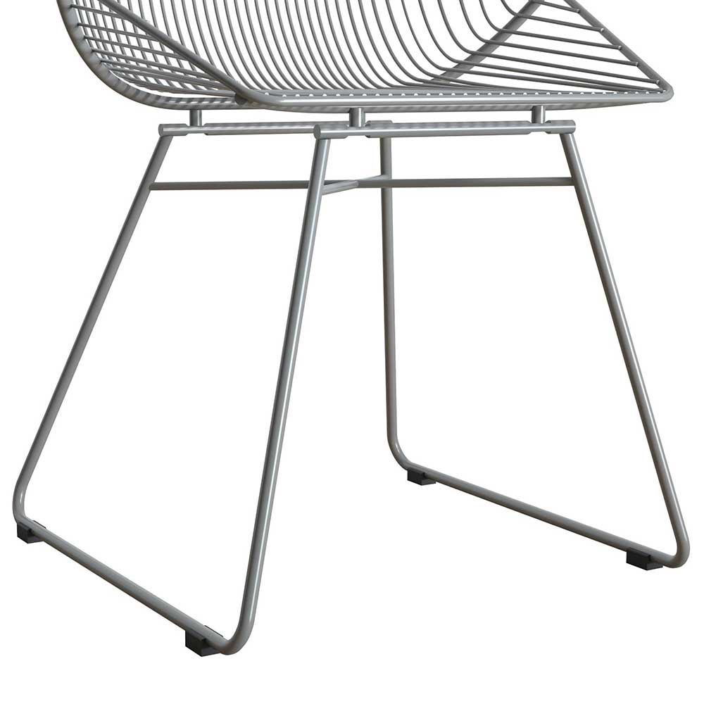 Design Metallstuhl in Grau lackiert - Dunya