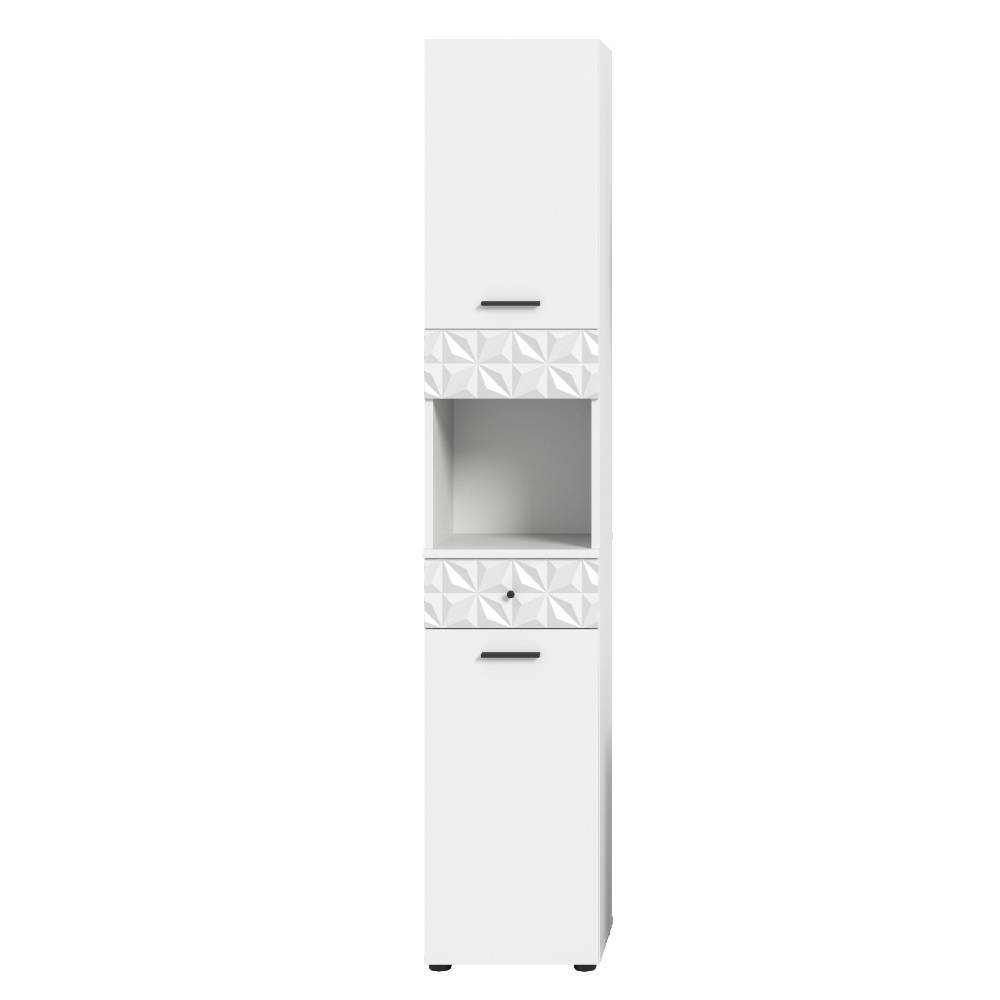 Badezimmer Hochschrank in Weiß - Ustabo