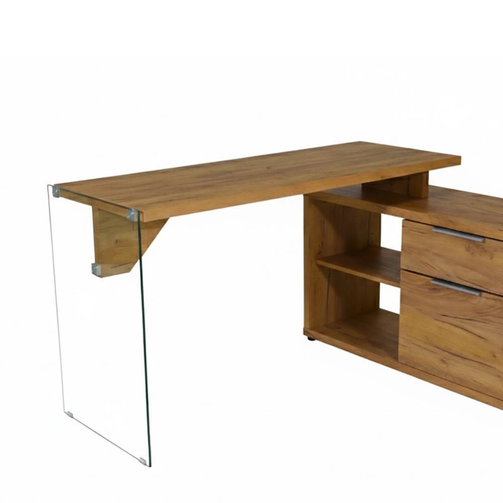 Design-Schreibtisch mit Seitenregal - Saloz
