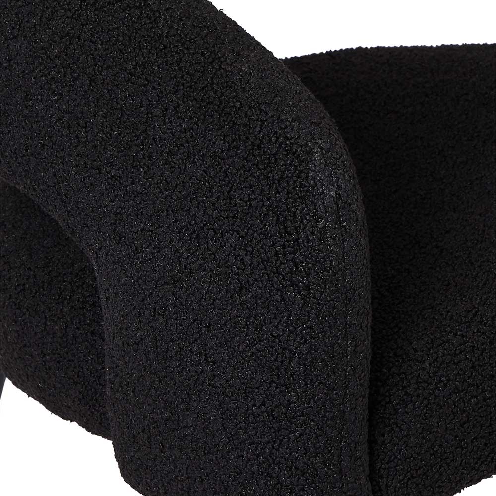 Boucle Armlehnenstuhl in Schwarz - Ivonata (2er Set)