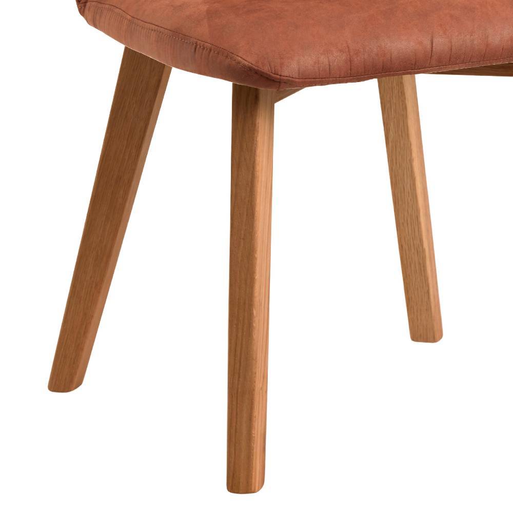 Microfaser-Stühle in Cognac Braun - Oseidon (2er Set)