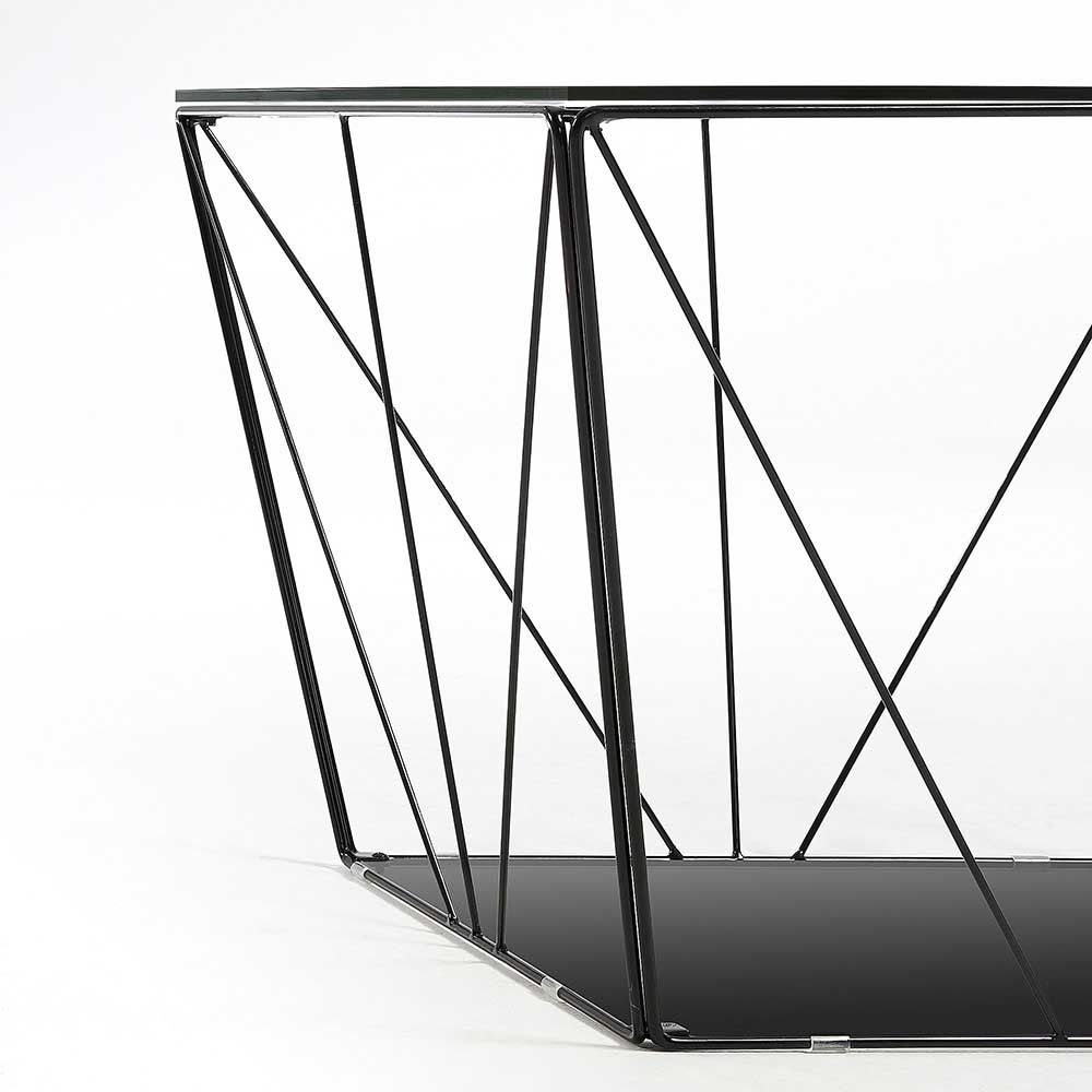 60x43x60 Sofatisch mit Glasplatte - Kerry