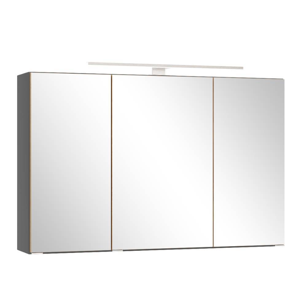 100cm Bad-Spiegelschrank in Mattgrau - Reill
