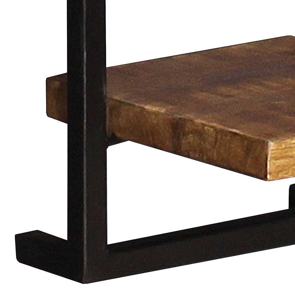 Schmales Industrial Wandregal mit zwei Holzablagen - Evradon