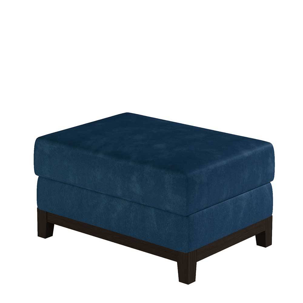 Couchhocker in Dunkelblau Veloursbezug - MissP