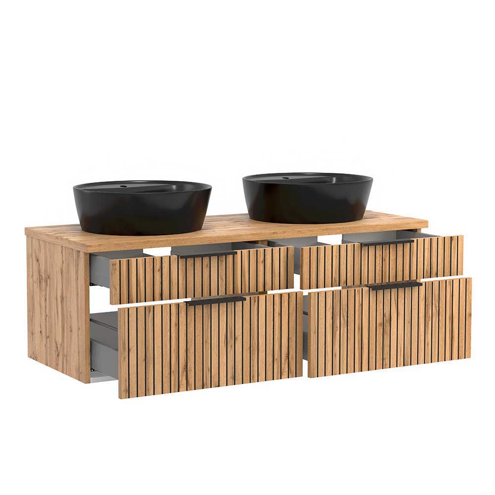 Badezimmermöbel Set mit 2 Waschbecken - Crystoga (fünfteilig)