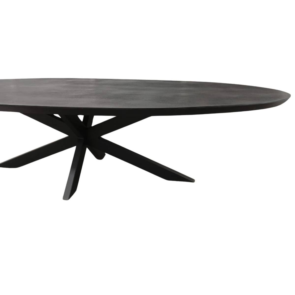 Großer ovaler Designtisch in Schwarz mit einzigartigem Kreuzgestell für Esszimmer – Krems