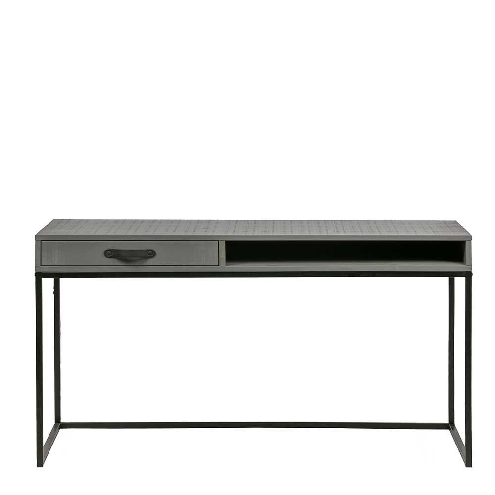 130x58 Designer Schreibtisch in Grau & Schwarz - Firgetta