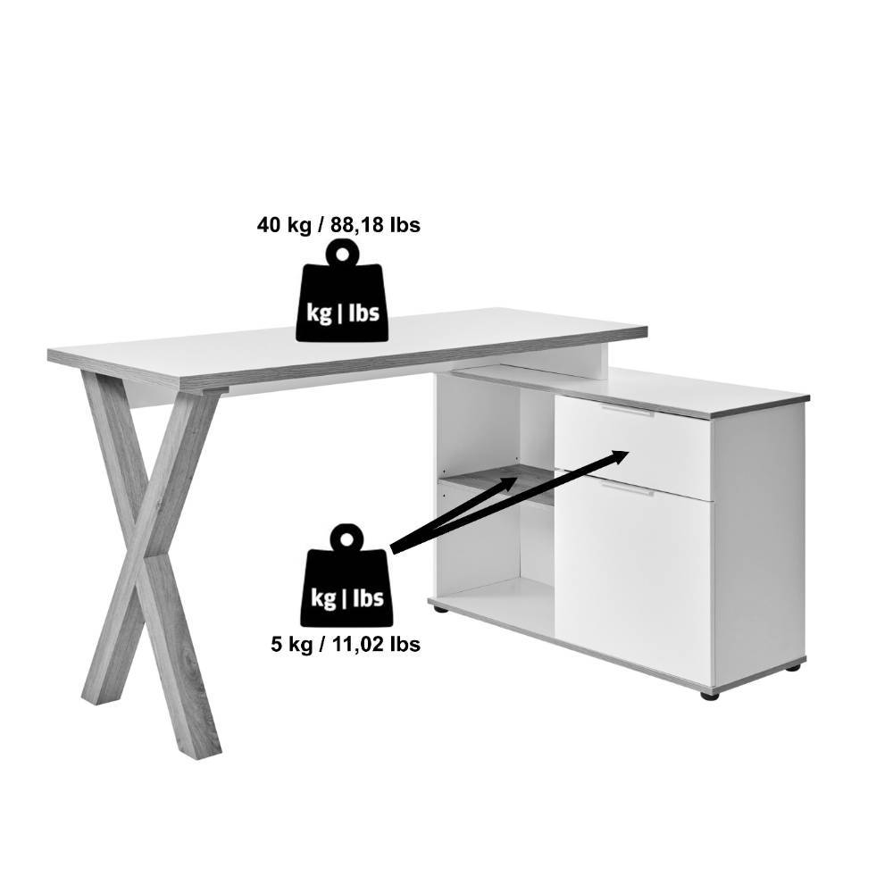 Home Office Arbeitstisch mit Seitenschrank - Elta
