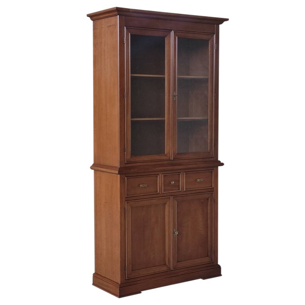 Vitrinenschrank in Walnussbraun Antik - Istefanio