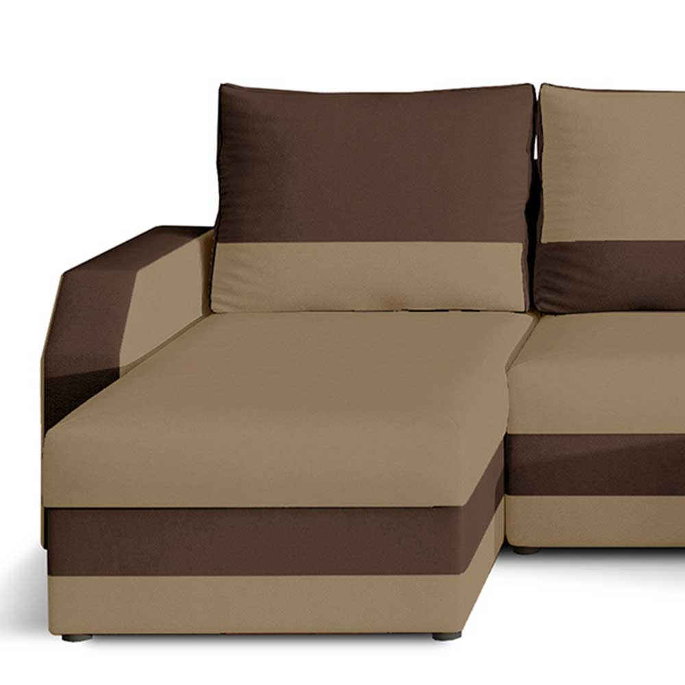 Viersitzer Wohnlandschaft in Dunkelbraun und Beige - Leonal