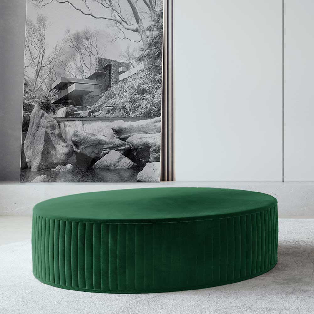 Samt Wohnzimmer-Polsterhocker in Grün - Sibyella