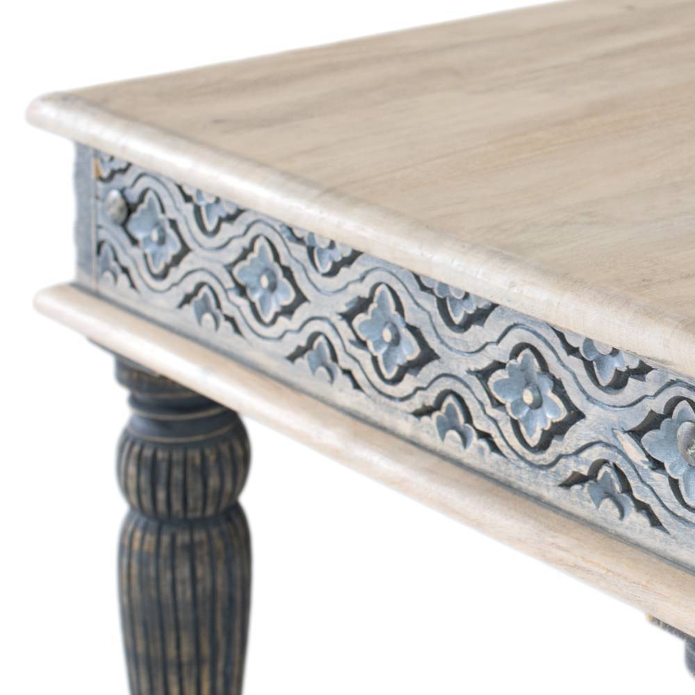 Boho Couchtisch in Blaugrau Grau - Ulcaro