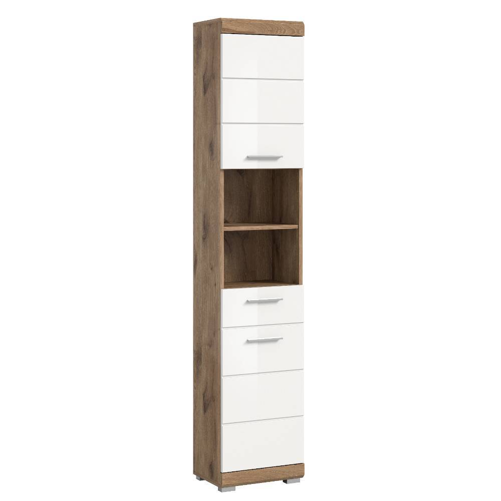 Badezimmer Hochschrank in Weiß - Exmonda
