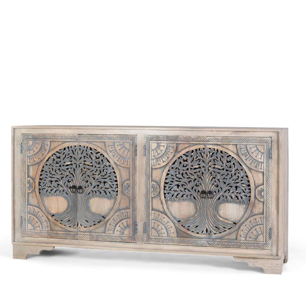 Boho Sideboard mit Lebensbaum Schnitzerei - Stamforts