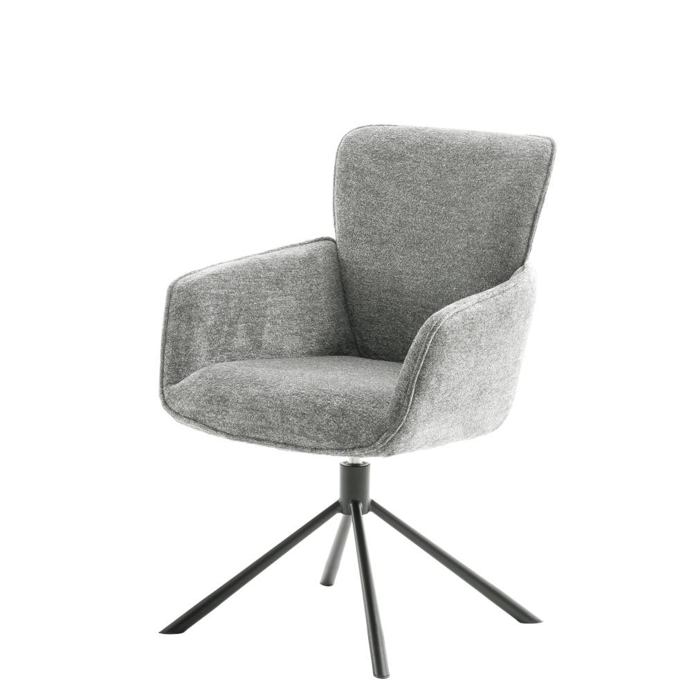 Drehbarer Esstischsessel in Grau - Dinamaro (2er Set)