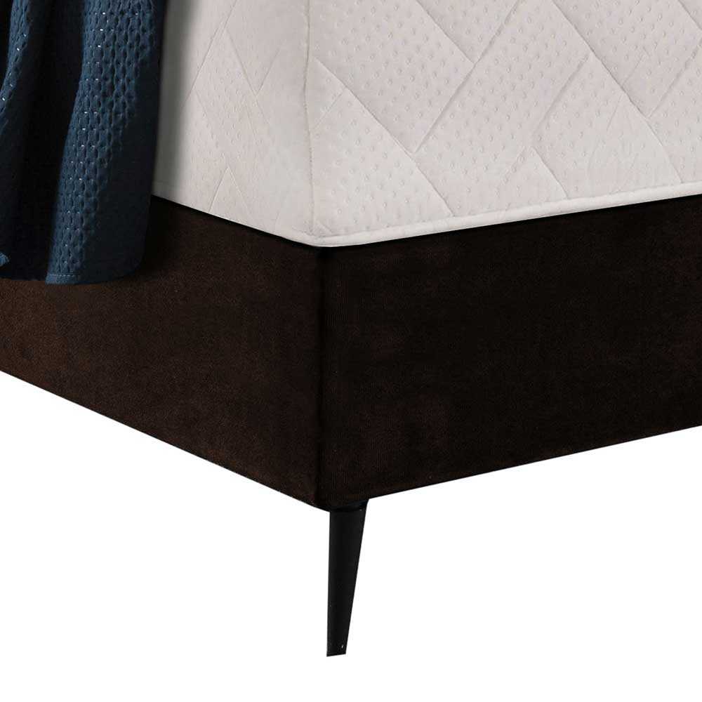 Amerikanisches Bett - Boxspring - in Dunkelbraun - Pianona