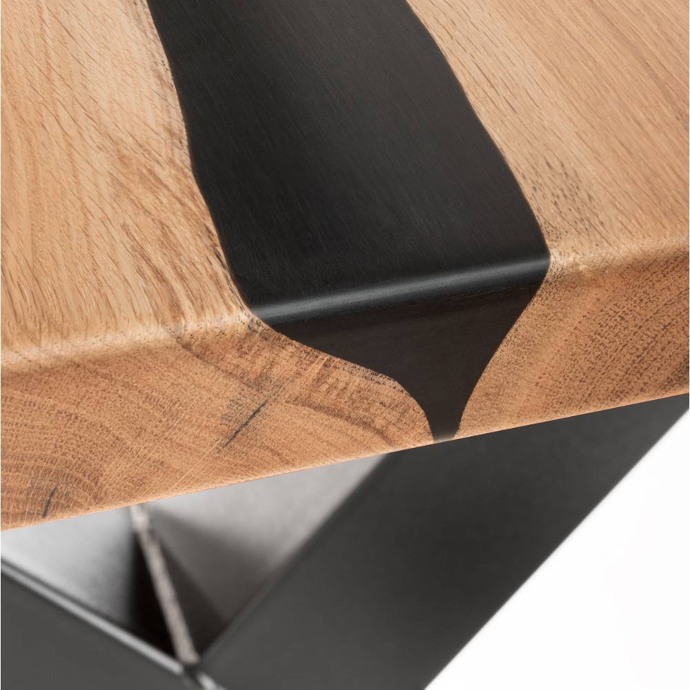 Design-Esszimmertisch aus Wildeiche und Metall - Guerrero