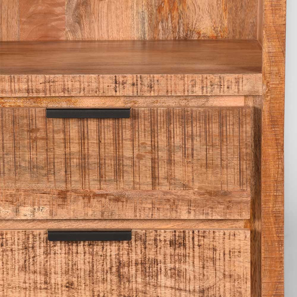 70x185x45 Regal mit Rückwand massiv aus Holz - Sledias