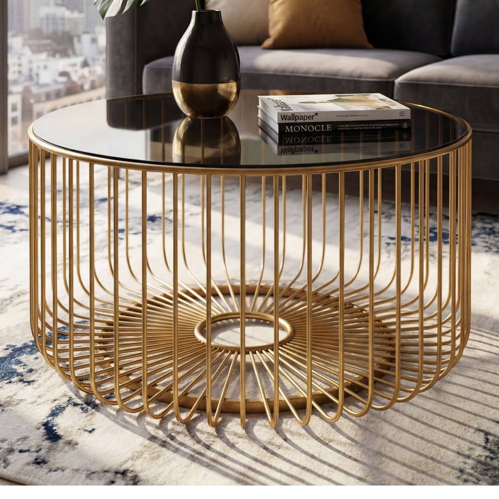 Wohnzimmer Tisch mit getönter Glasplatte - Malago