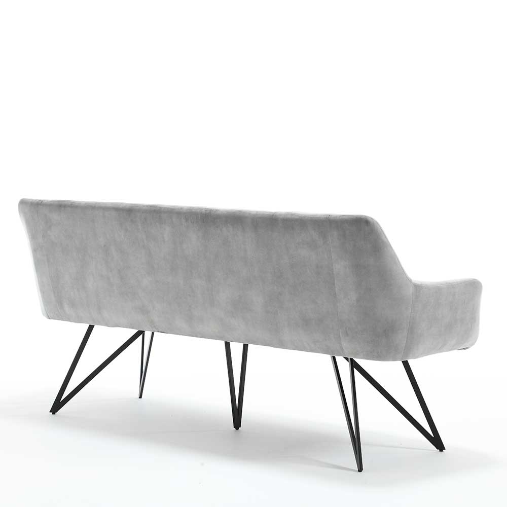 Esstisch Sofa in Grau Velours - Reymonda