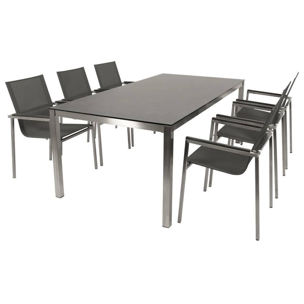 Gartentisch und Armlehnenstühle Set - Dunyo (siebenteilig)