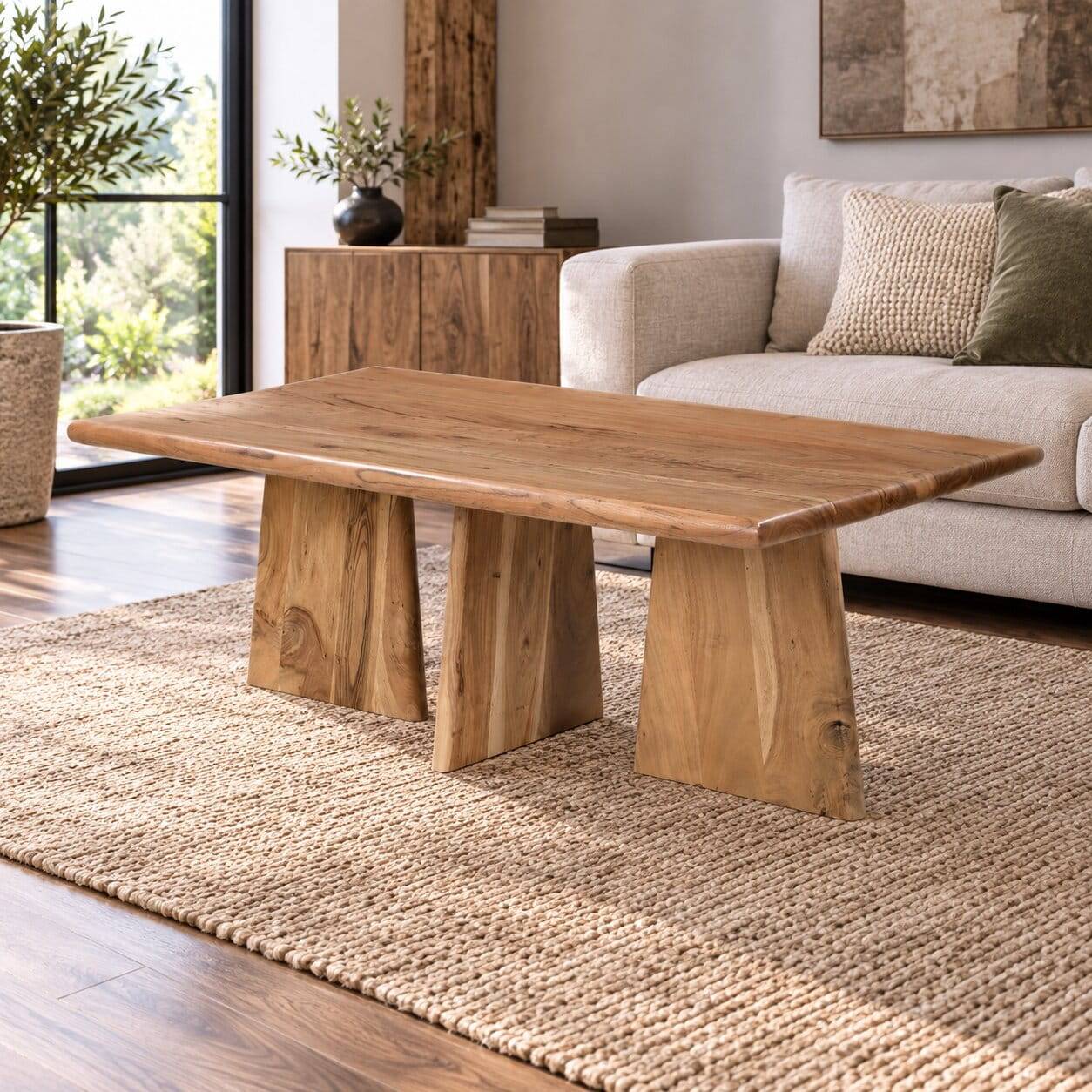 Holz-Wohnzimmertisch 130x70 cm - Bagavano