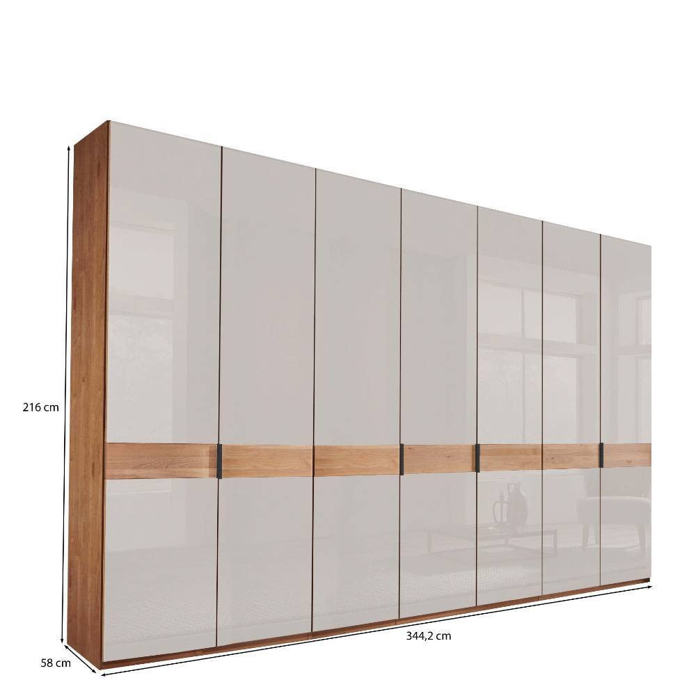 7-türiger Kleiderschrank in Weiß Glas - Dilacco