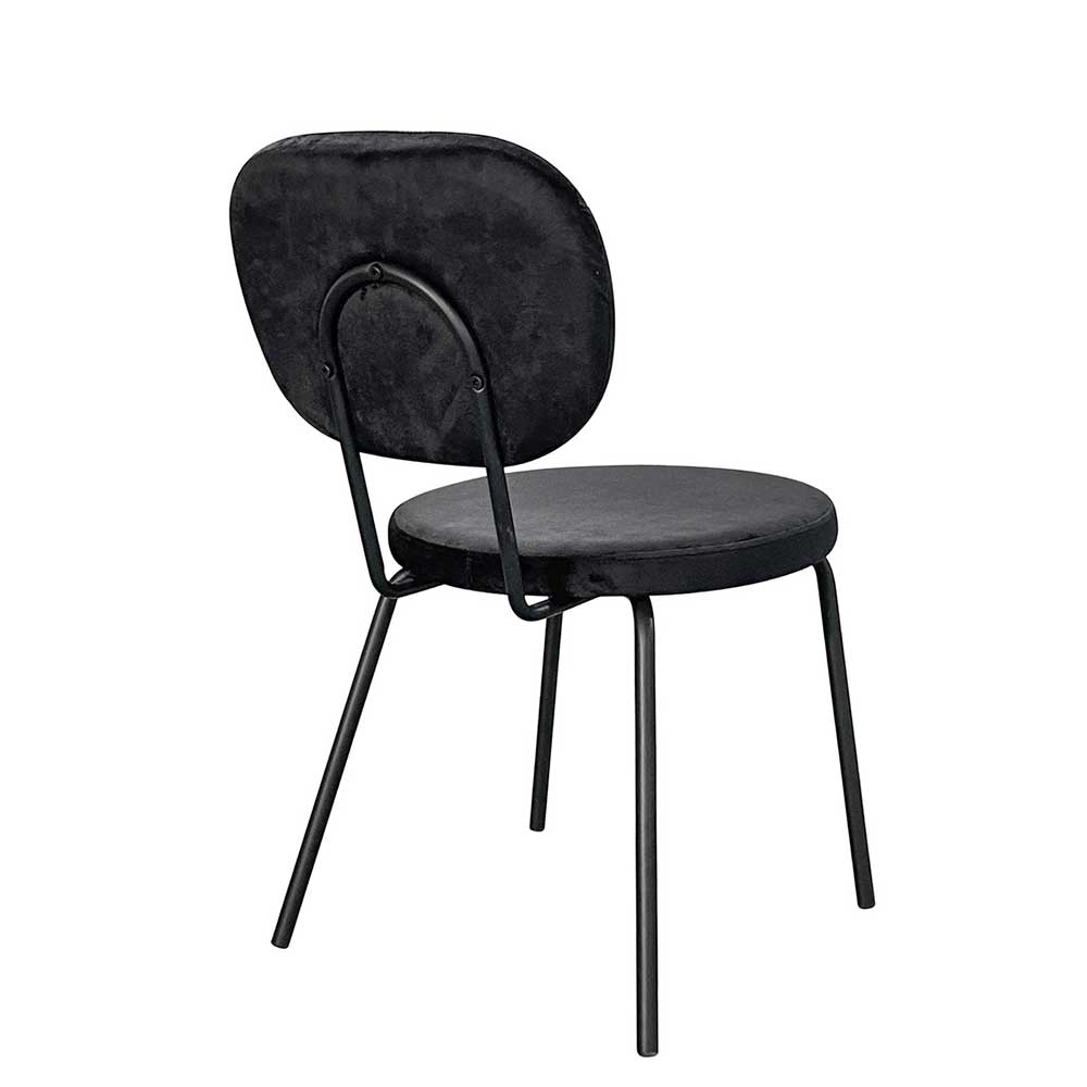 Samt Polsterstühle in Schwarz - Siao (2er Set)