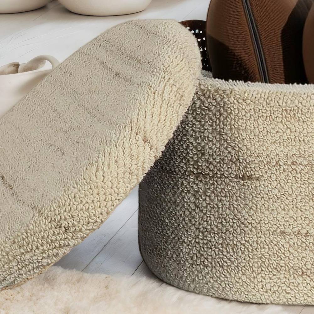Ovaler Pouf mit 30 cm Höhe - Yarisis