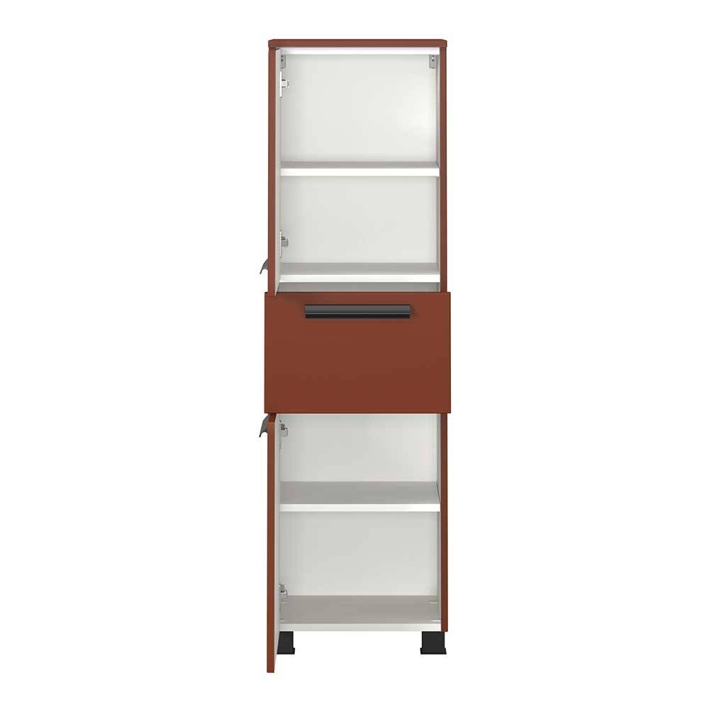 Badezimmer Midischrank in Dunkelrot - Exeler