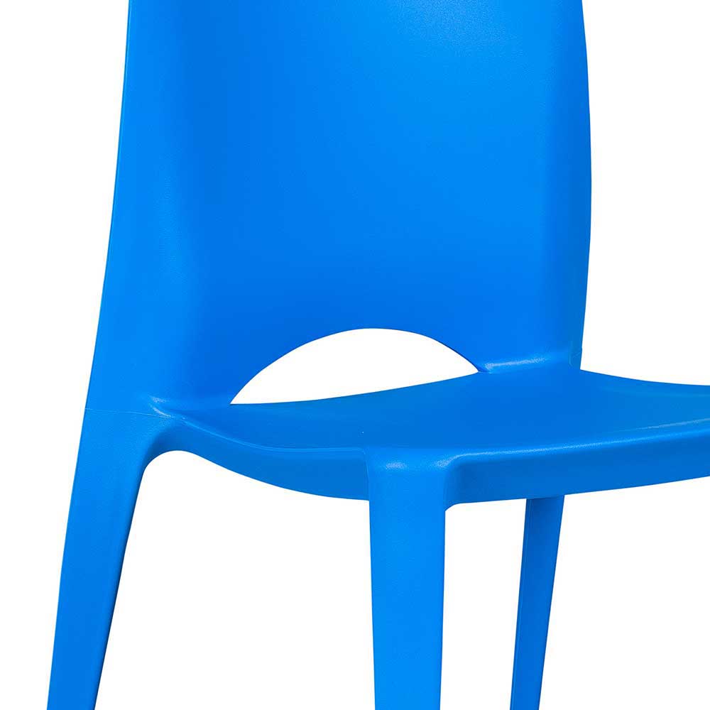 Stapelbarer Kunststoffstuhl Oregana in Blau (4er Set)