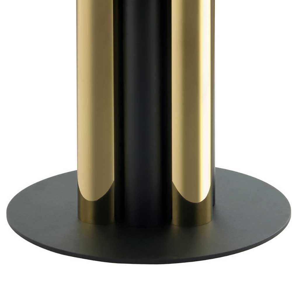 Rauchglas Beistelltisch auf Säulengestell - Porcini