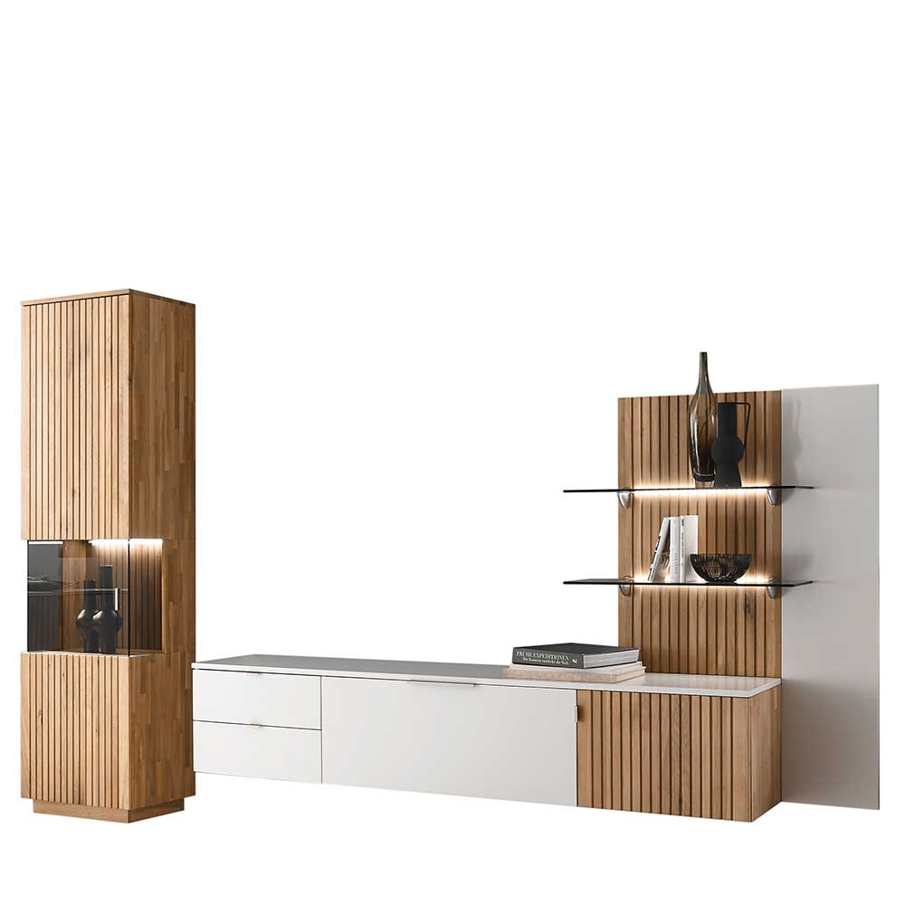 Designer Wohnwand Möbel 290 cm breit - Miloris (dreiteilig)