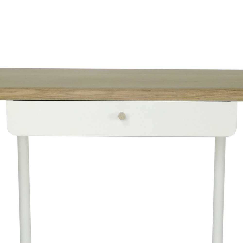 Design Schreibtisch & Hocker in Weiß - Fiolpedo (zweiteilig)