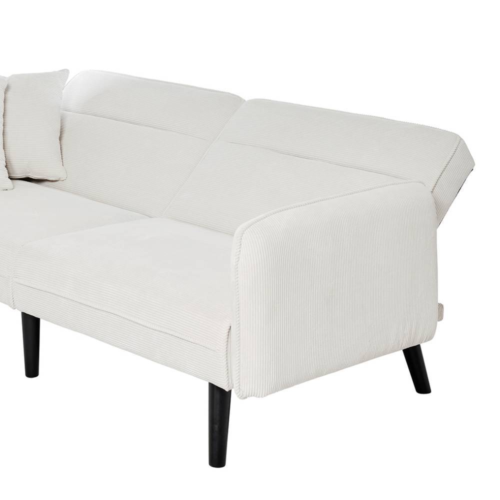 Klappsofa aus Cord Offwhite - Mailak