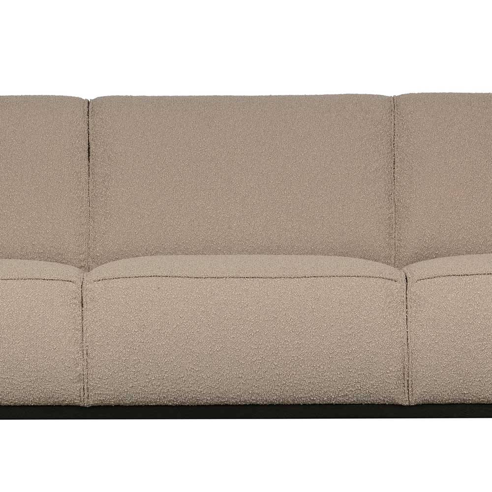 Boucle Couch 3er in Beige & Schwarz - Drike