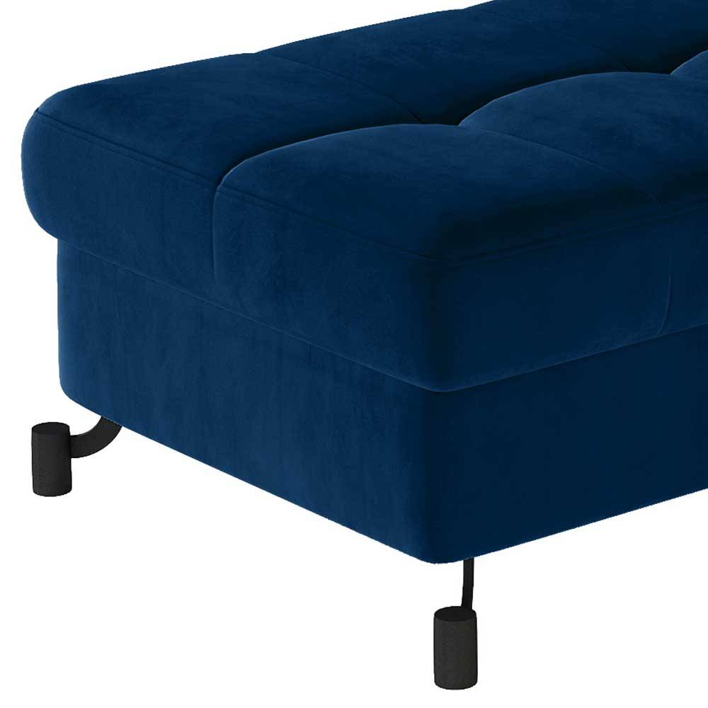 Hocker mit Stauraum-Truhe in Dunkelblau - Lobitius