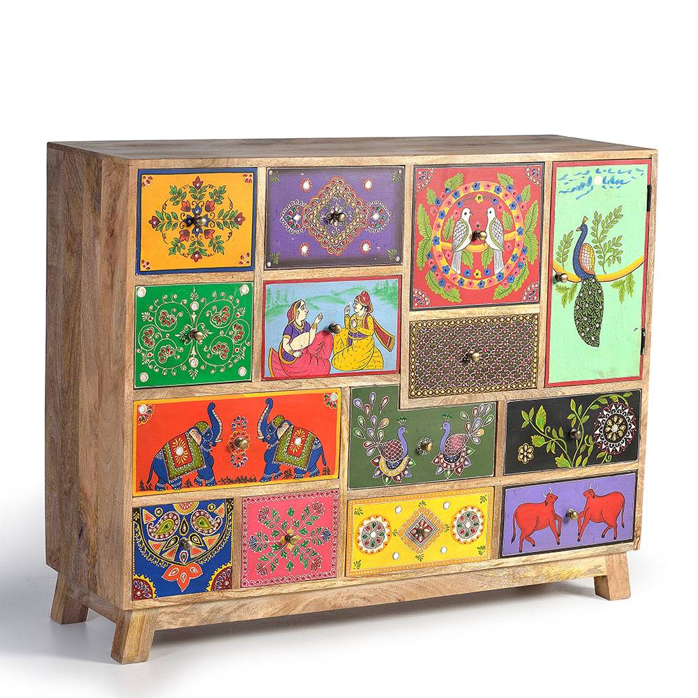Kommode mit farbenfrohen Orient Motiven - Precio