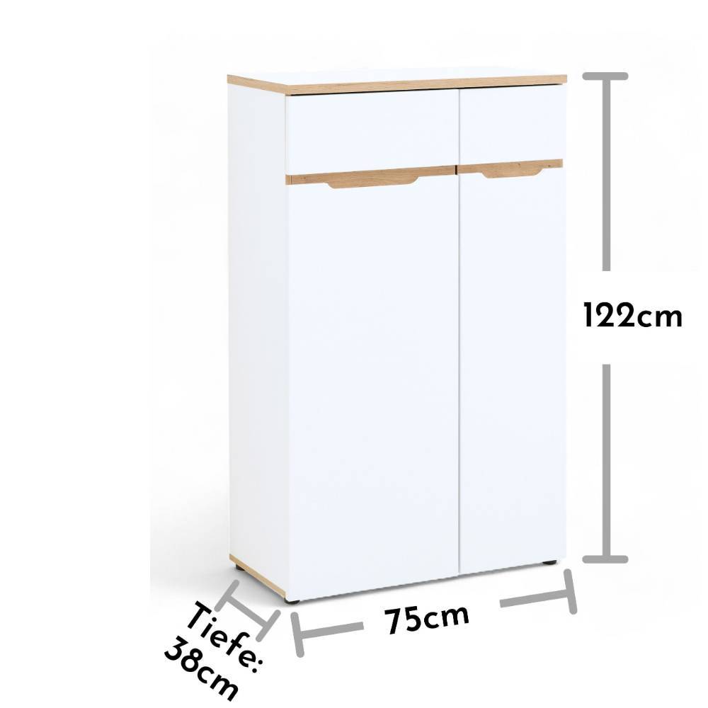 2-türiger Aktenschrank 122 cm hoch - Anesto