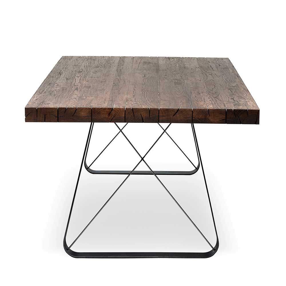 Asteiche Industrial Tisch mit Stahl Gestell - Ventida