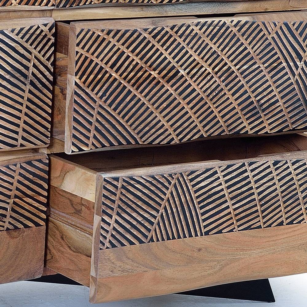 Design Schubladen-Kommode aus Akazie Massivholz - Merlan