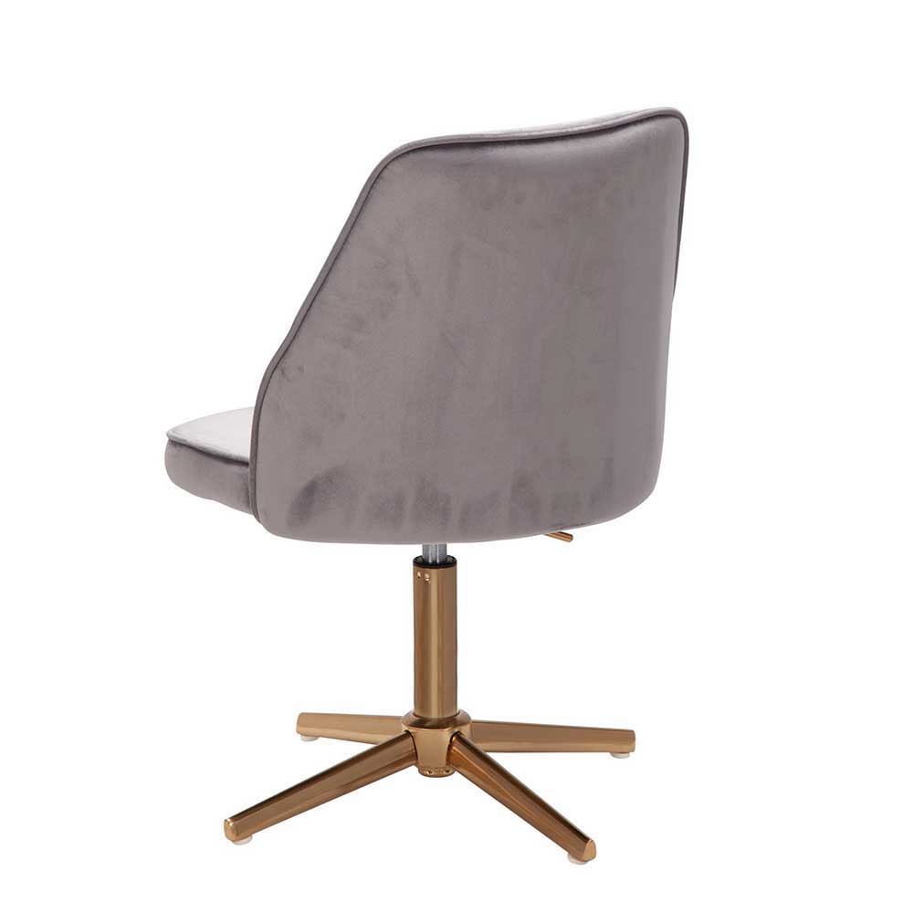 Eleganter Schreibtisch Drehstuhl in Grau Samt - Cessma