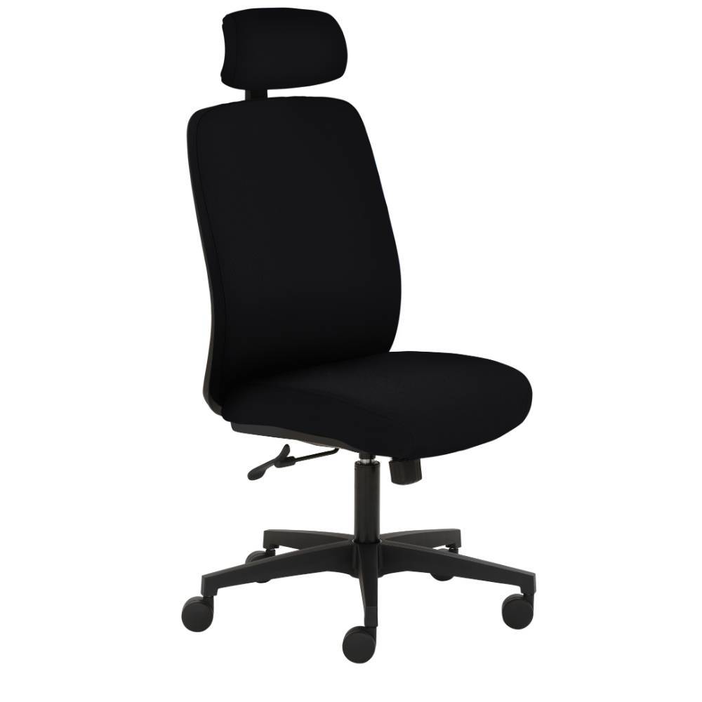 Bürostuhl mit Kopfstütze in Schwarz - Mino