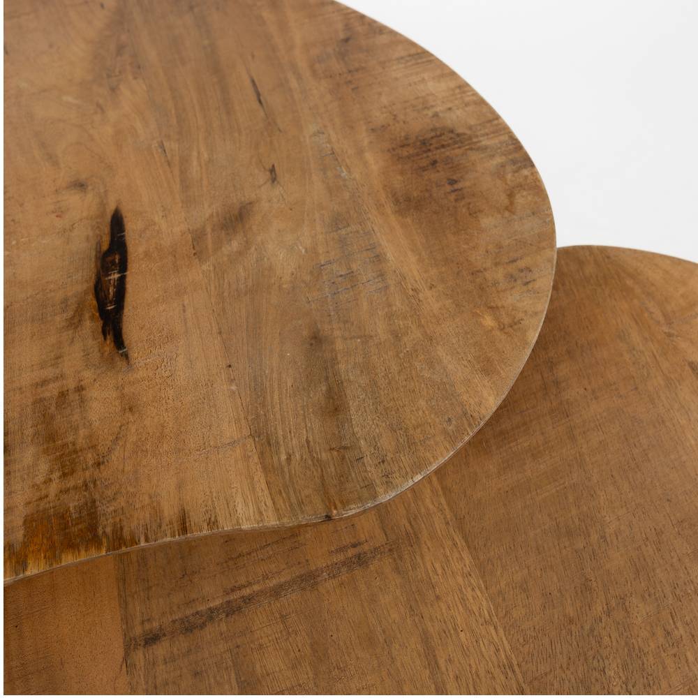 Organisch geformte Couchtischplatten aus Naturholz mit Maserung und Astloch – Vaiana
