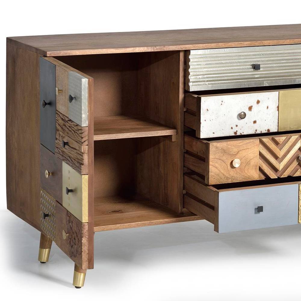 Design Sideboard aus Mangobaum Massivholz - Motoria