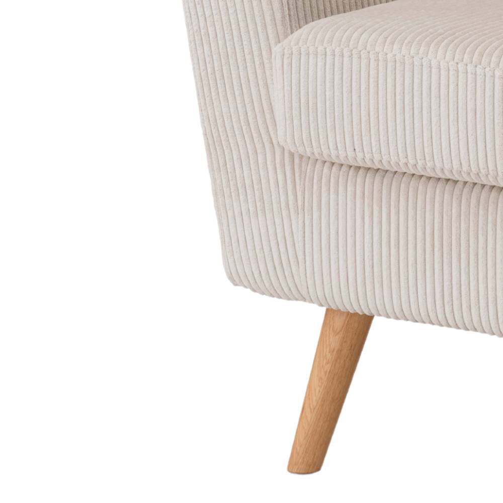 Scandi Design Lesesessel mit schrägen Holzbeinen und strukturiertem Stoffbezug – Tokavia