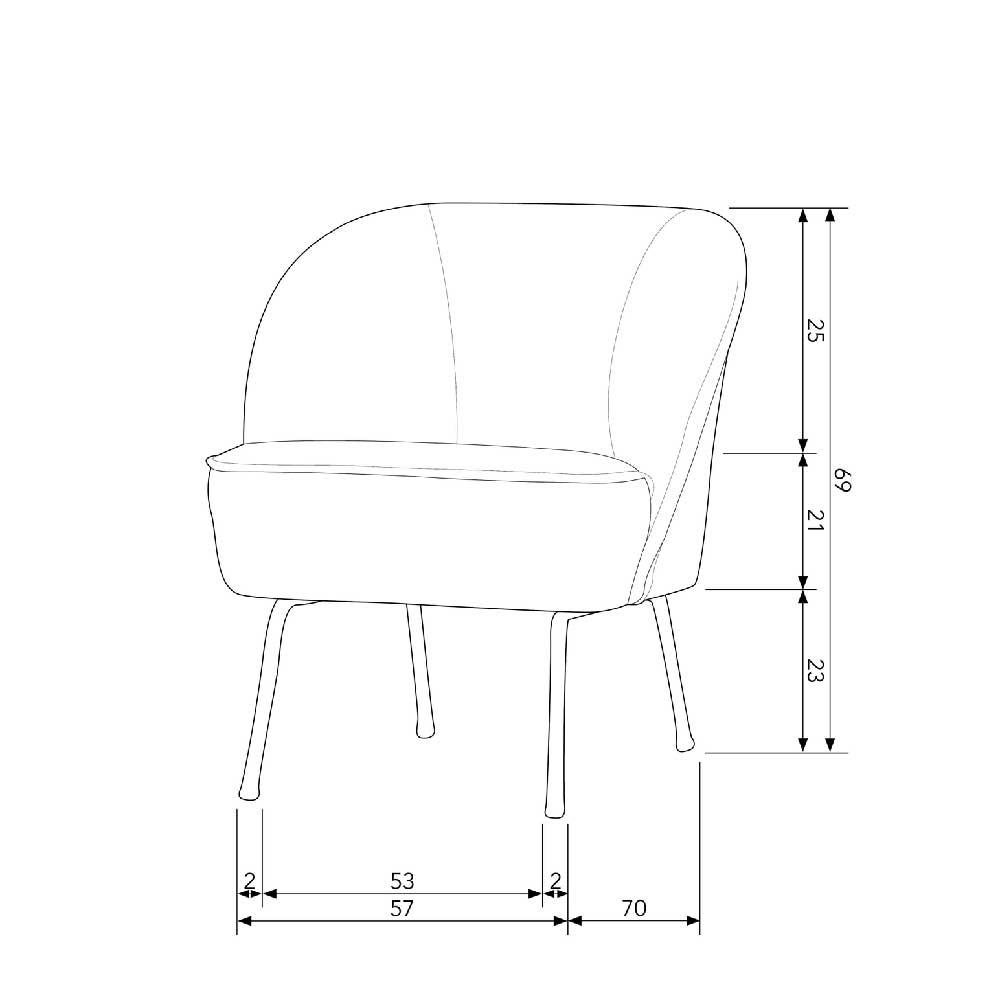 Boucle Sessel in Beigegrau - Jason
