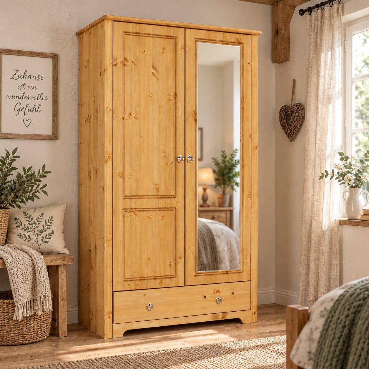 106x191x59 Schlafzimmer Schrank in Kiefer Natur - Imressa I